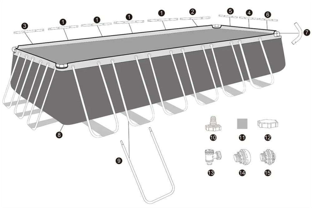 Bestway APX 561KG | Size 24.0 x 12.0 x 4.33 Ft | APX Rectangular Metal Frame Portable Ready-Made Swimming Pool - Image 15