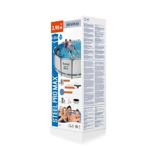 Bestway 5618W | Size 13.0 x 13.0 x 4.00 Ft | Steel Pro MAX Round Metal Frame Portable Ready-Made Swimming Pool - Image 2