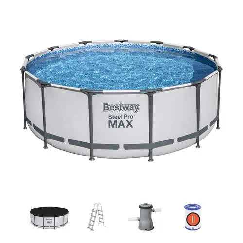 Bestway 5618W | Size 13.0 x 13.0 x 4.00 Ft | Steel Pro MAX Round Metal Frame Portable Ready-Made Swimming Pool - Image 7