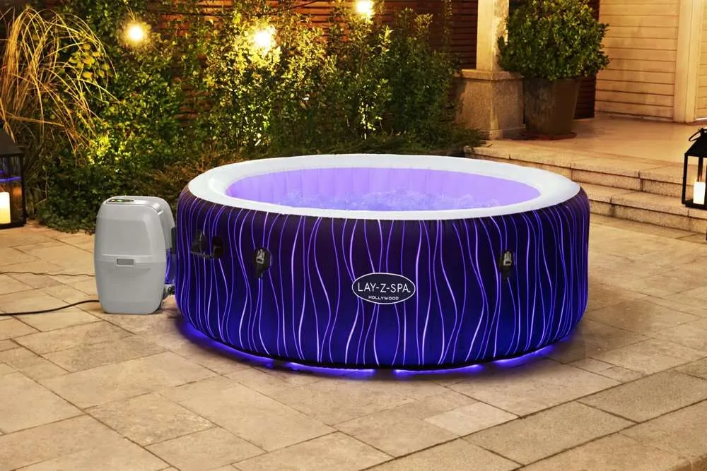 Bestway 60059 | Size 6.40 x 6.40 x 2.10 Ft | Inflatable Portable Spa Lay Z Bathtub Hollywood - Image 12
