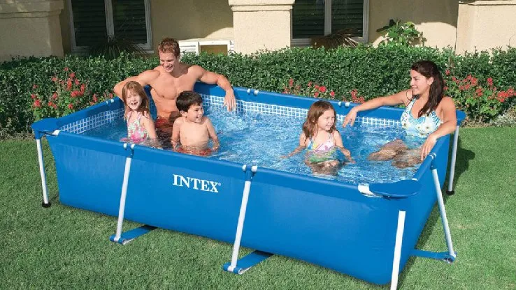 Bestway 56403 | Size 8.6 x 5.6 x 2.00 Ft | Steel Pro Rectangular Metal Frame Portable Above Ground Swimming Pool - Image 2
