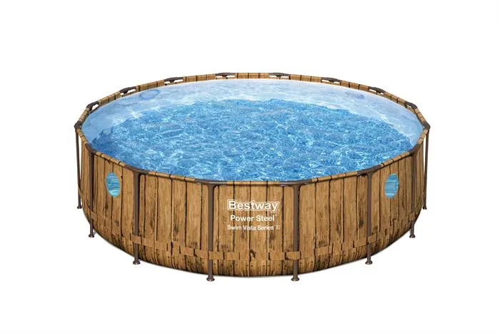 Bestway 56725 | Size 16.0 x 16.0 x 4.00 Ft | Power Steel Vista Series Round Metal Frame Portable Ready-Made Swimming Pool - Image 2