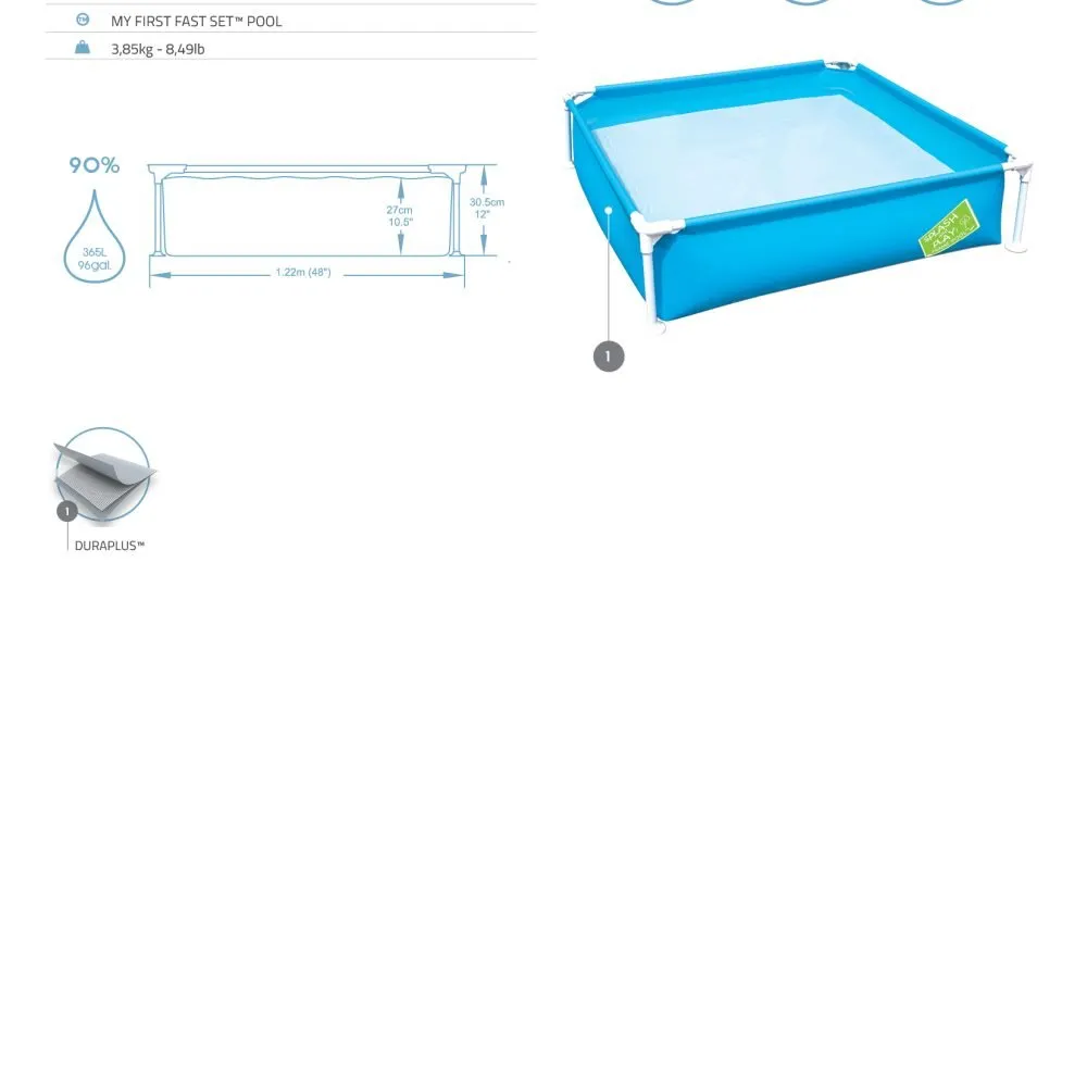 Bestway 56217 | Size 6.4 x 4.9 x 1.00 Ft | Rectangular Metal Frame Portable Ready-Made Swimming Pool - Image 7