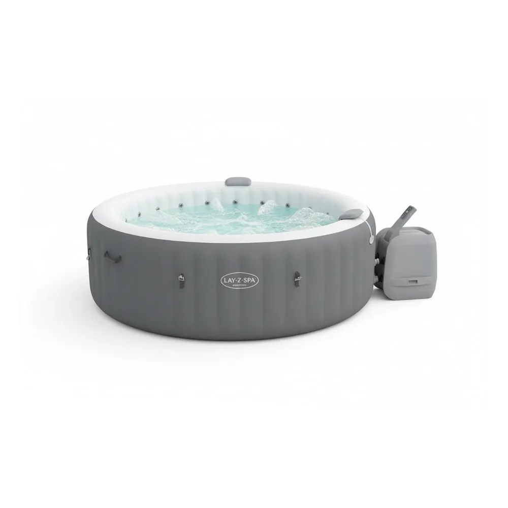 Bestway 60075 | Size 7.80 x 7.80 x 2.63 Ft | Inflatable Portable Spa Lay Z Bathtub Santorini