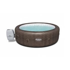 Bestway 60023 | Size 7.00 x 7.00 x 2.30 Ft | Inflatable Portable Spa Lay Z Bathtub St Moritz