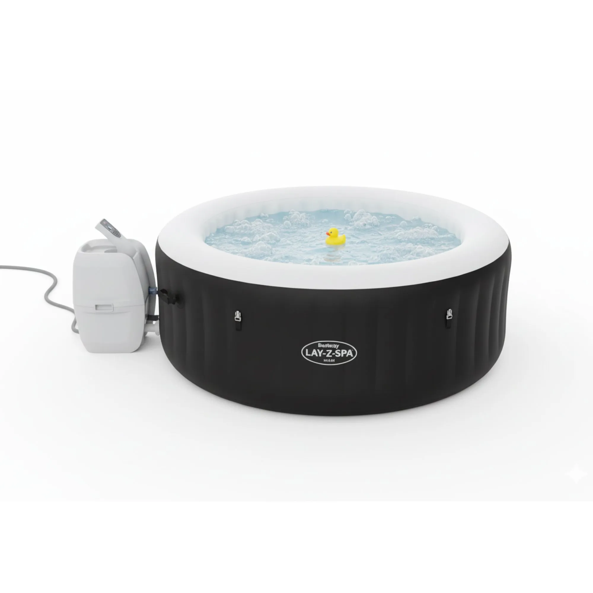 Bestway 60001 | Size 5.90 x 5.90 x 2.16 Ft | Inflatable Portable Spa Lay Z Bathtub Miami