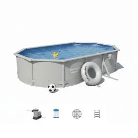 Bestway 56369 | Size 20.11 x 11.8 x 4.00 Ft | Hydrium Steel Oval Metal Frame Portable Ready-Made Swimming Pool