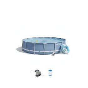 Intex 26728 | Size 15.0 x 15.0 x 2.75 Ft | Prism Frame Round Metal Frame Portable Ready-Made Swimming Pool