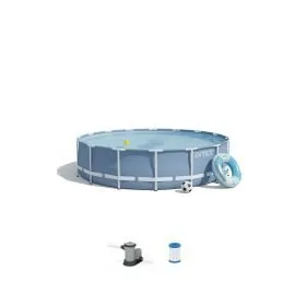 Intex 26728 | Size 15.0 x 15.0 x 2.75 Ft | Prism Frame Round Metal Frame Portable Ready-Made Swimming Pool