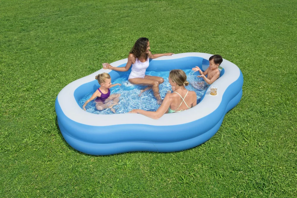 Bestway 54409 | Size 8.10 x 6.6 x 1.6 Ft | Splashview Inflatable Fast Set Portable Ready-Made Swimming Pool - Image 2