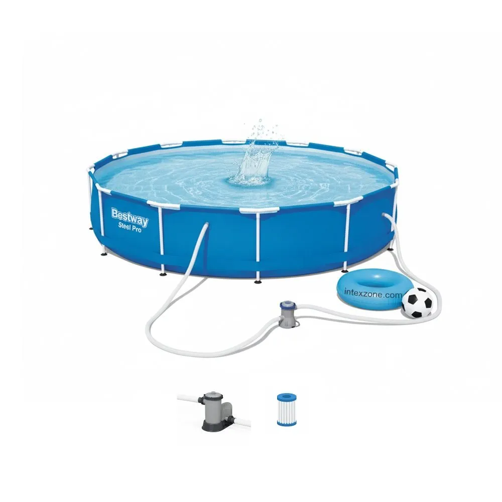 Bestway 56681 | Size 12.0 x 12.0 x 2.5 Ft | Steel Pro Round Metal Frame Portable Ready-Made Swimming Pool