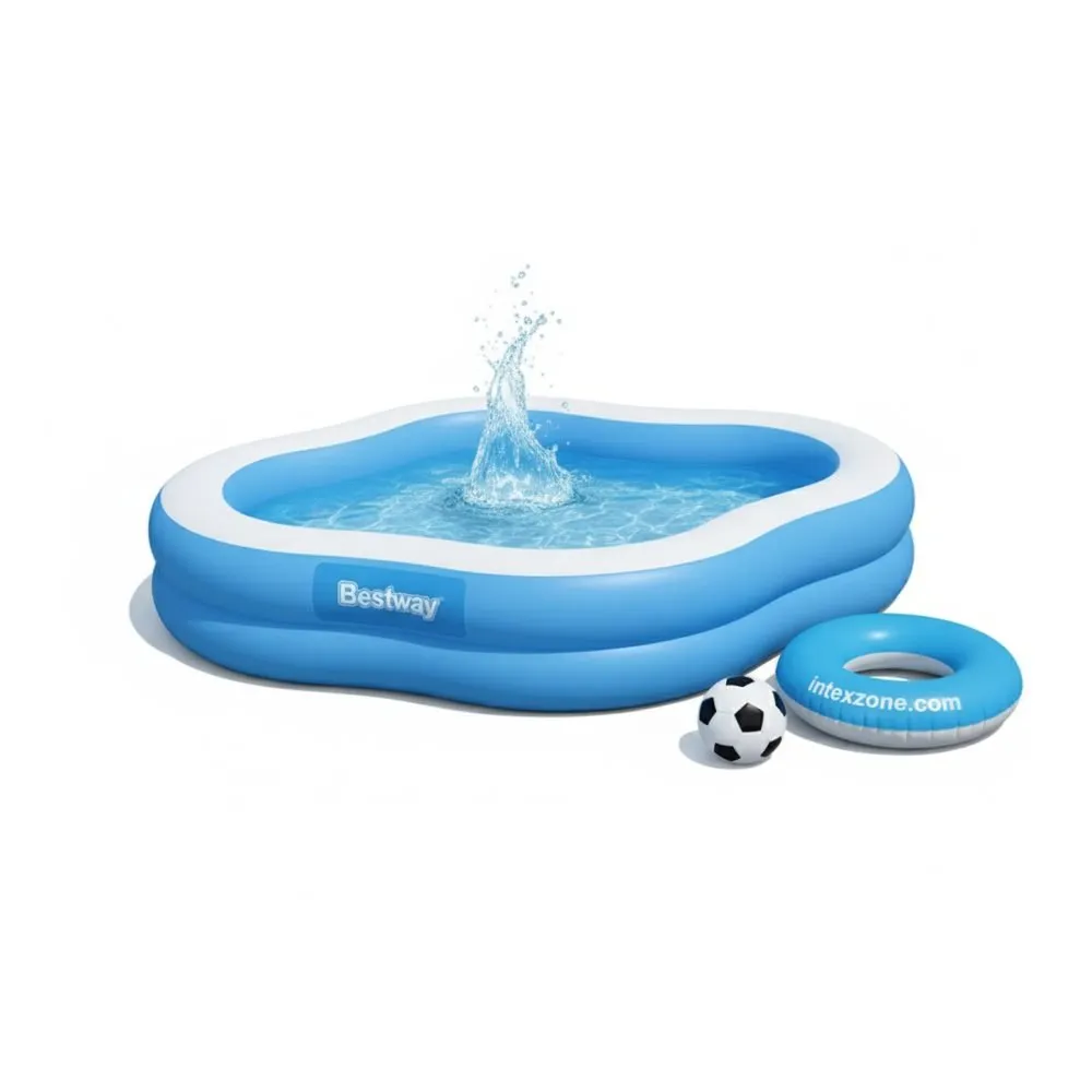 Bestway 54409 | Size 8.10 x 6.6 x 1.6 Ft |  Splashview Inflatable Fast Set Portable Ready-Made Swimming Pool