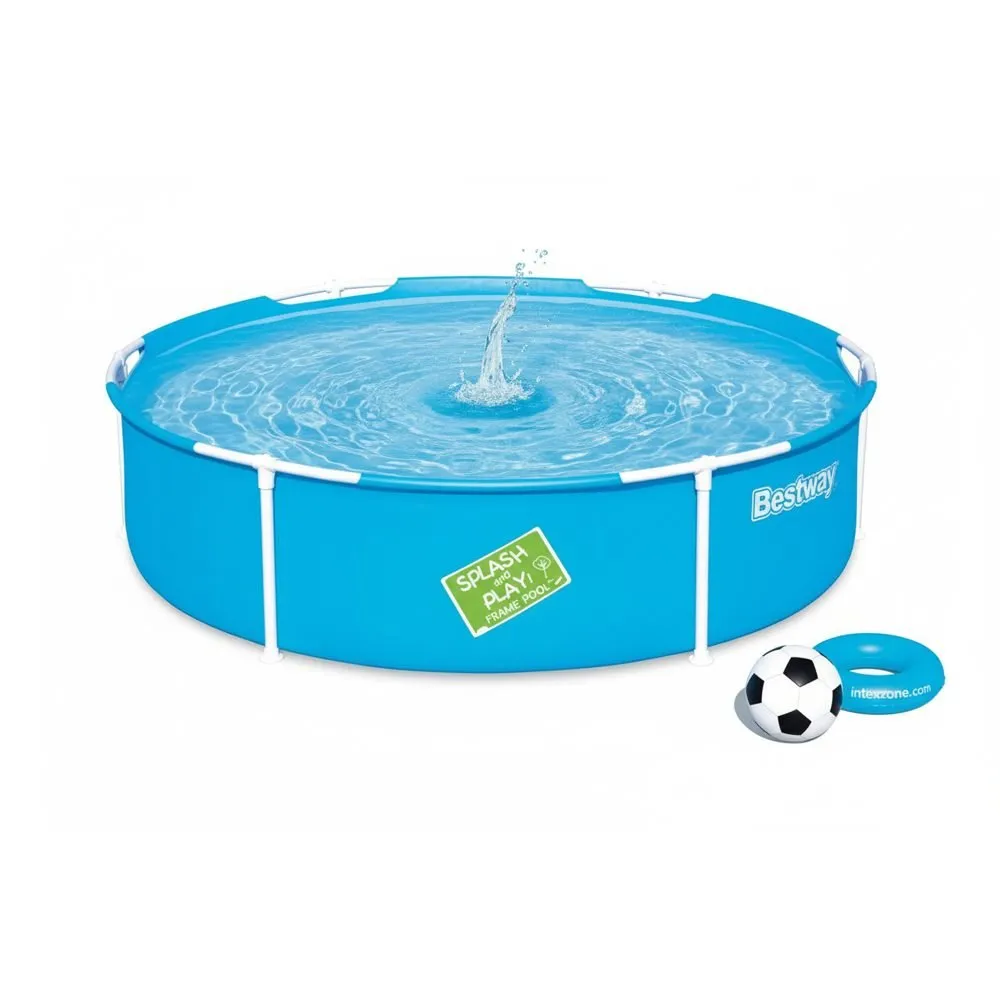 Bestway 56283 | Size 5.0 x 5.0 x 1.24 Ft | My First Frame Round Metal Frame Portable Ready-Made Swimming Pool