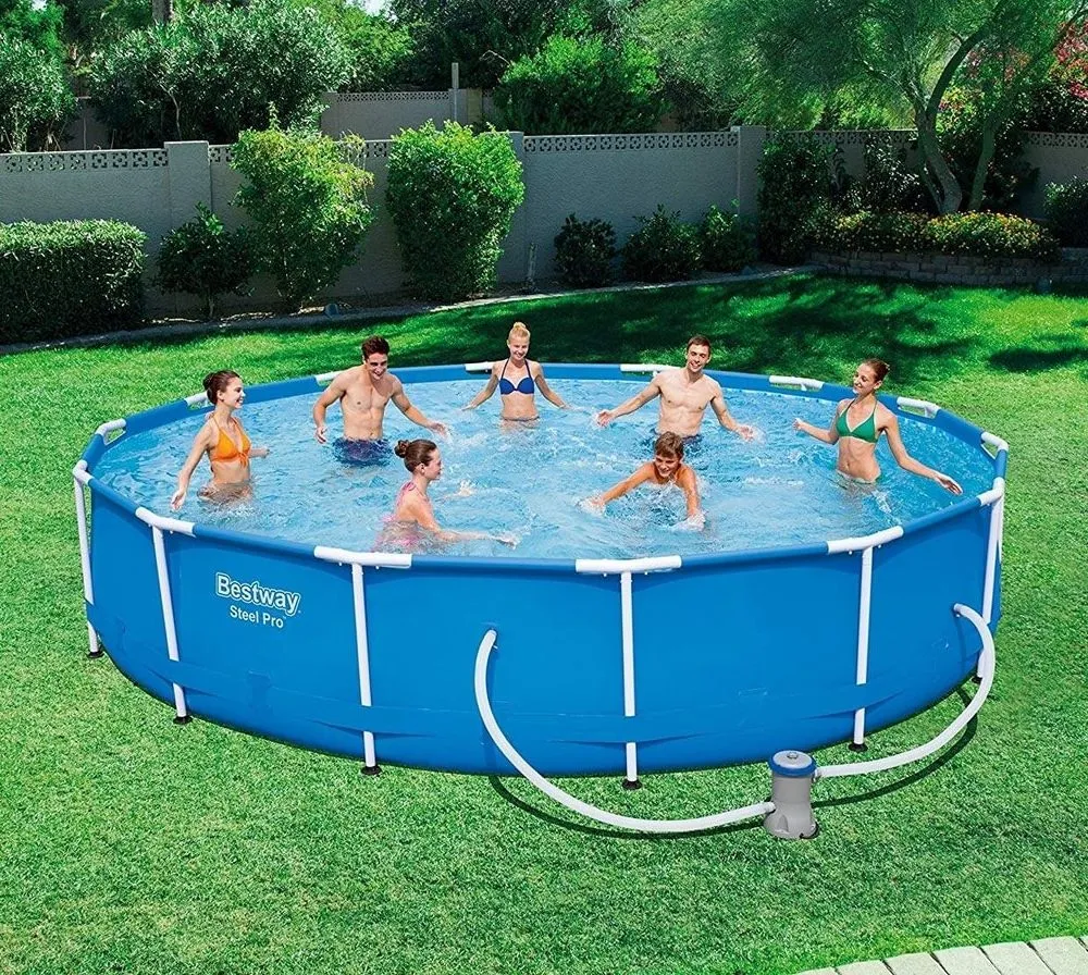 Bestway 56595 | Size 14.0 x 14.0 x 2.85 Ft | Steel Pro MAX Round Metal Frame Portable Ready-Made Swimming Pool - Image 2