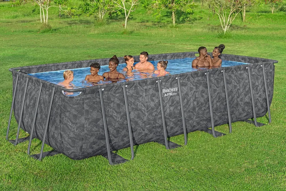 Bestway 561KA | Size 18.0 x 9.0 x 4.3 Ft | APX Rectangular Metal Frame Portable Ready-Made Swimming Pool - Image 2