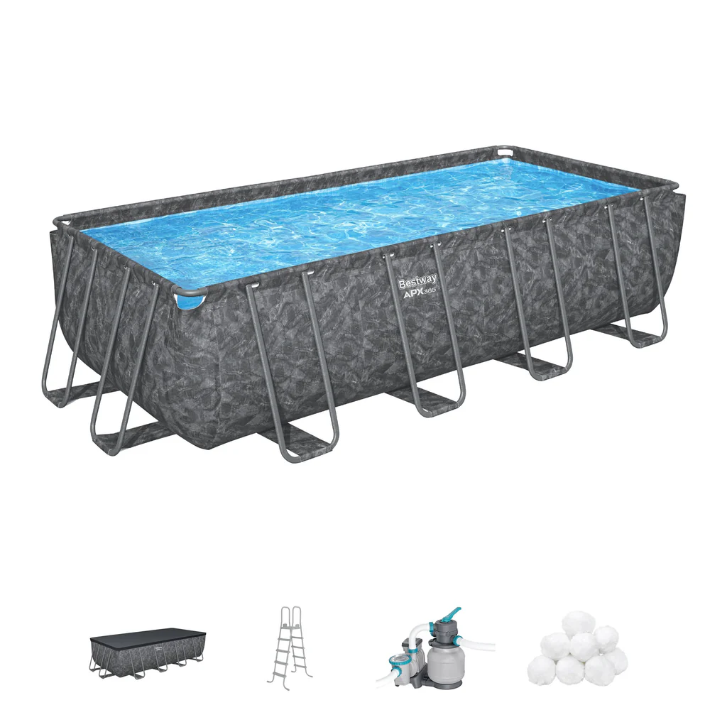 Bestway 561KA | Size 18.0 x 9.0 x 4.3 Ft | APX Rectangular Metal Frame Portable Ready-Made Swimming Pool - Image 5